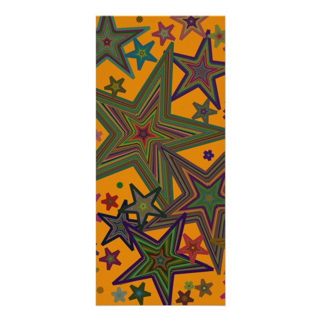 Stars, Orange background Rack Card (Front)