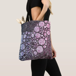 Stars orbs and circles abstract design  tote bag