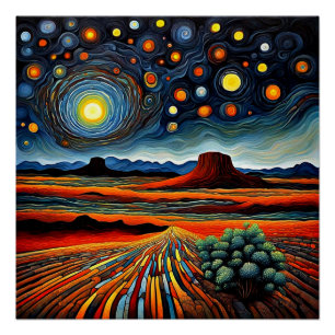 Stars over the desert poster