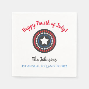 Stars Patriotic Fourth of July Paper Party Napkins