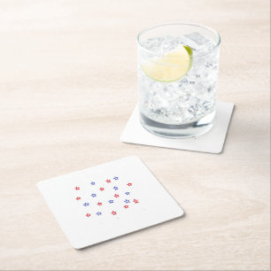 Stars Patriotic Party Square Paper Coaster