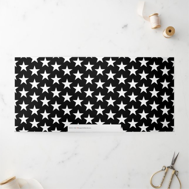 Stars Pattern 11 Tri-Fold Holiday Card (Outside)