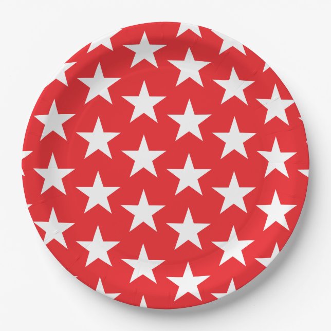 Stars Pattern 12 Paper Plate (Front)