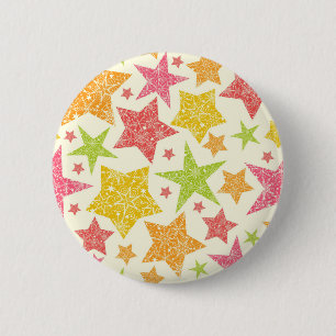 Stars pattern 6 cm round badge