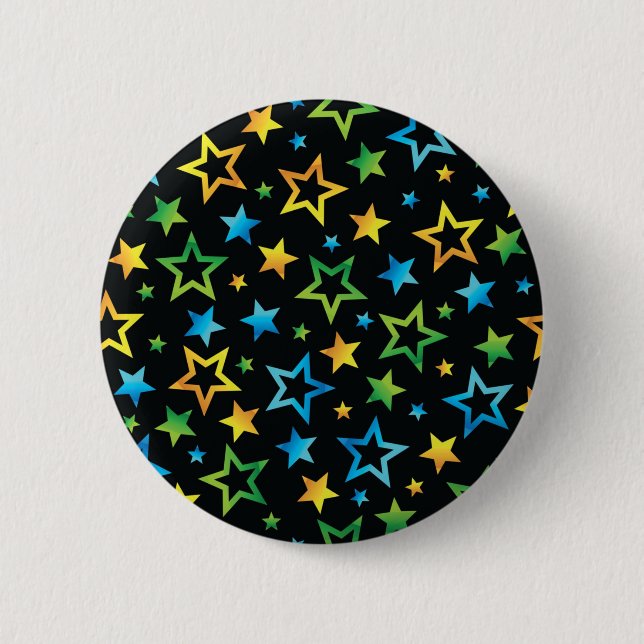 Stars pattern 6 cm round badge (Front)