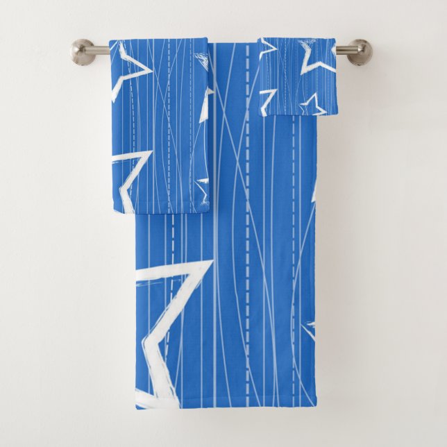 Stars pattern bath towel set (Insitu)