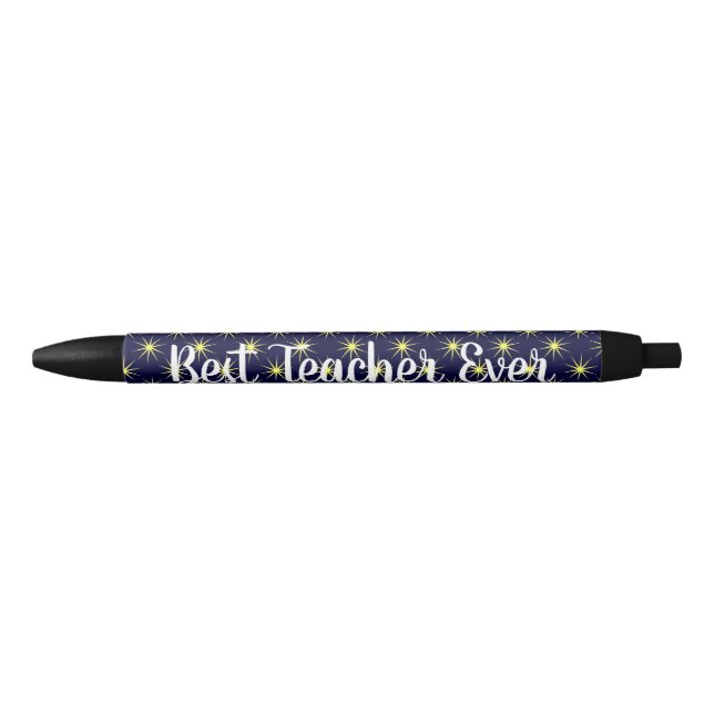 Stars Pattern Best Teacher Ever Blue Ink Pen (Front)