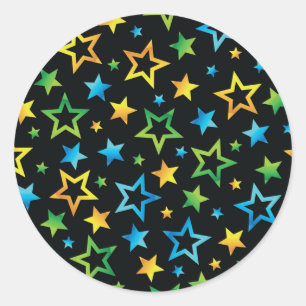 Stars pattern classic round sticker