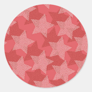 Stars pattern classic round sticker