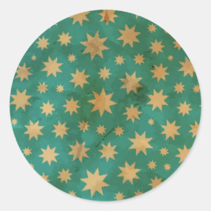 Stars pattern classic round sticker