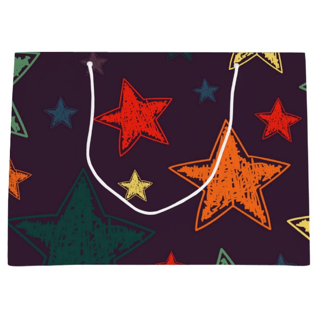 Stars pattern large gift bag (Front)