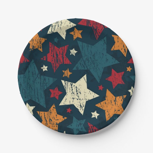 Stars pattern paper plate (Front)
