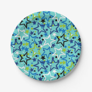 Stars pattern paper plate