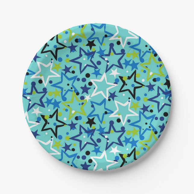Stars pattern paper plate (Front)