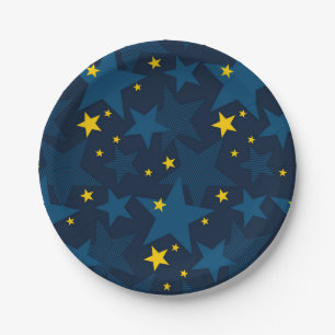 Stars pattern paper plate