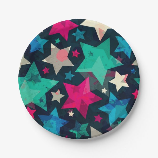 Stars pattern paper plate (Front)