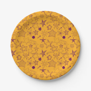 Stars pattern paper plate