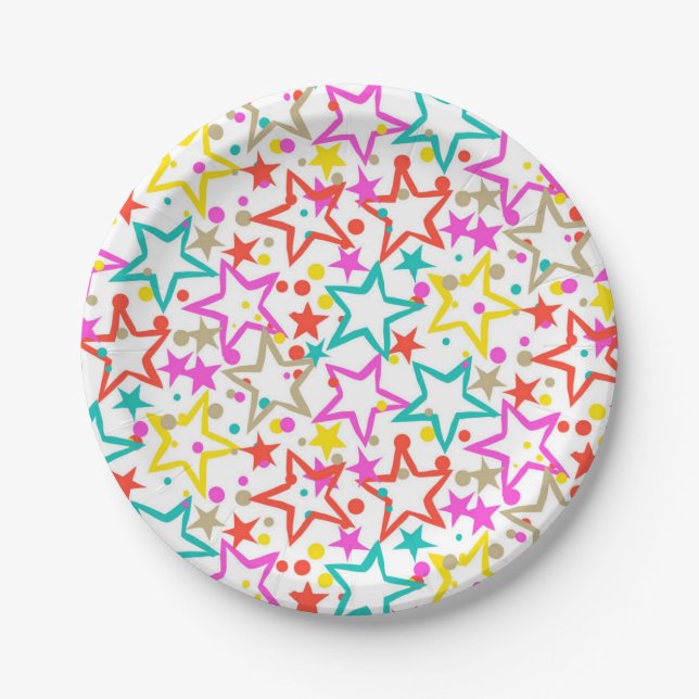 Stars pattern paper plate (Front)