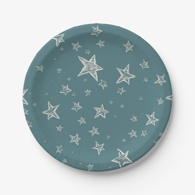 Stars pattern paper plate (Front)