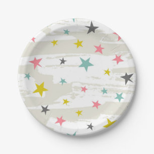 Stars pattern paper plate