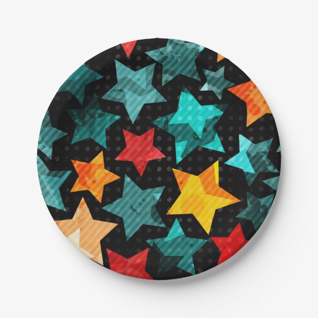 Stars pattern paper plate (Front)