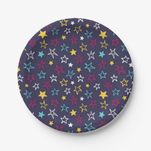 Stars pattern paper plate