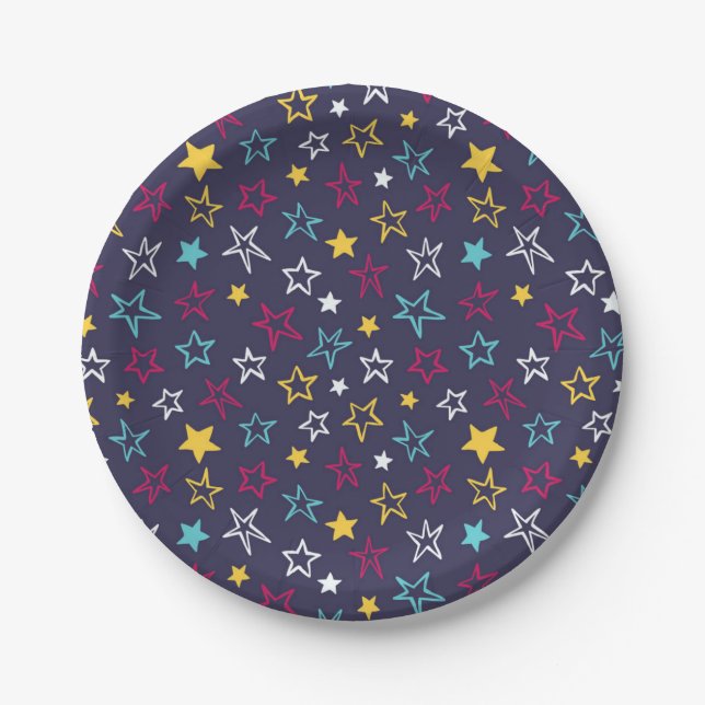 Stars pattern paper plate (Front)