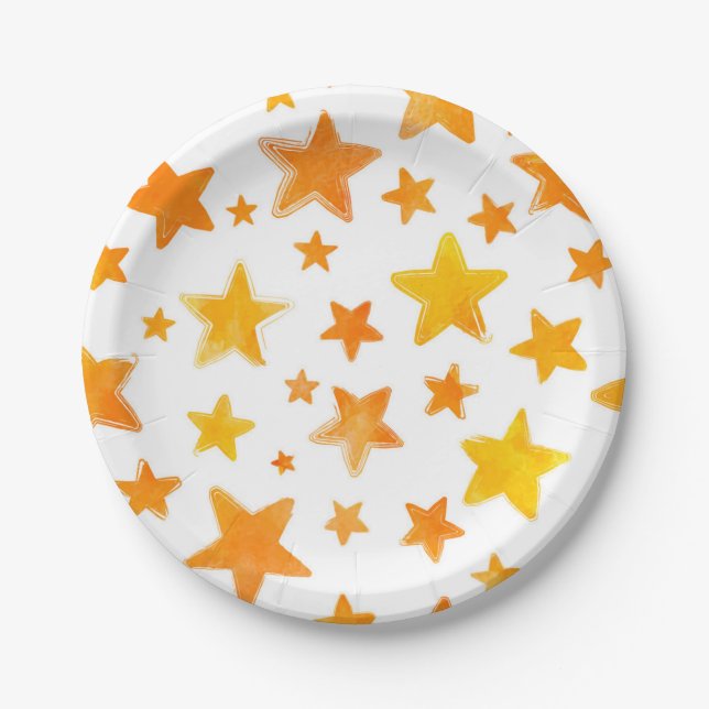 Stars pattern paper plate (Front)
