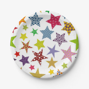 Stars pattern paper plate