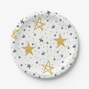 Stars pattern paper plate