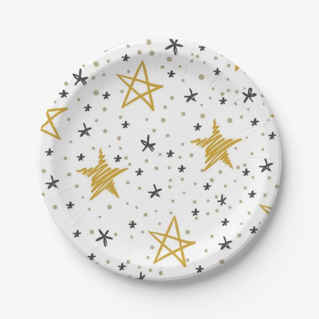 Stars pattern paper plate (Front)