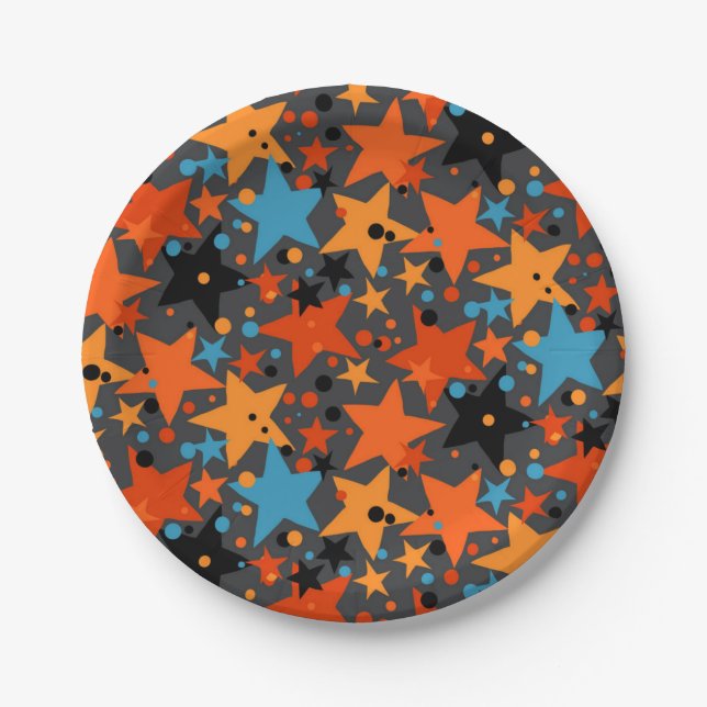 Stars pattern paper plate (Front)