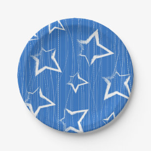 Stars pattern paper plate