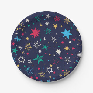 Stars pattern paper plate