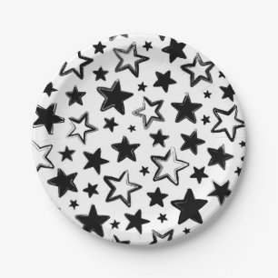 Stars pattern paper plate