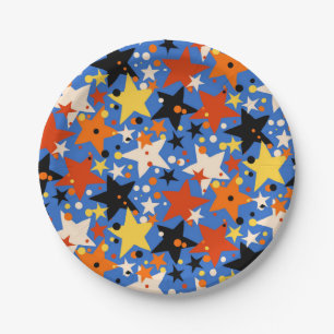 Stars pattern paper plate