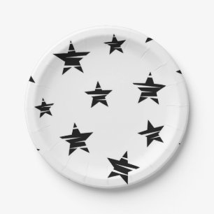 Stars pattern paper plate