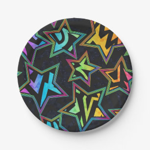 Stars pattern paper plate
