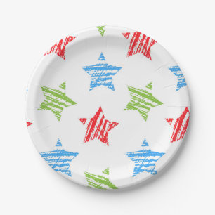 Stars pattern paper plate