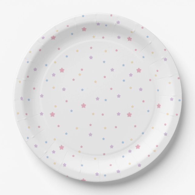 Stars Pattern Pastel Colours  Paper Plate (Front)