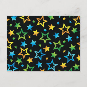 Stars pattern postcard