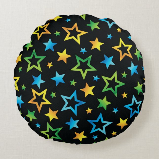 Stars pattern round cushion (Front)