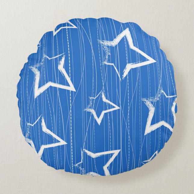 Stars pattern round cushion (Front)