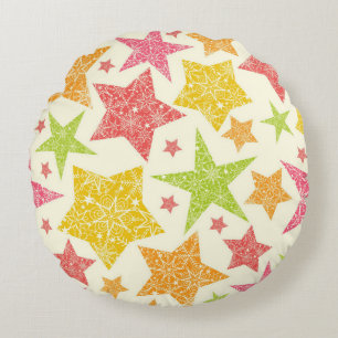 Stars pattern round cushion