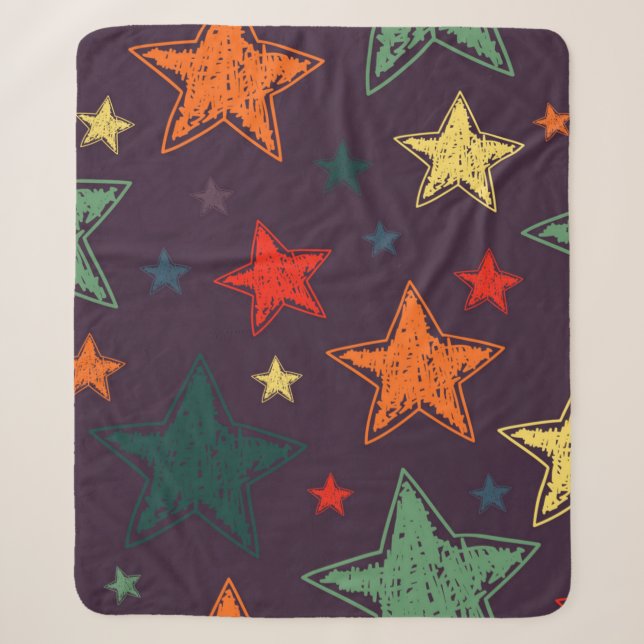 Stars pattern sherpa blanket (Front)