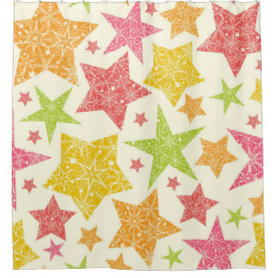 Stars pattern shower curtain