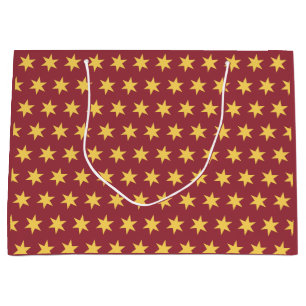 Stars Pattern Trending Colours Maroon Gold Large Gift Bag