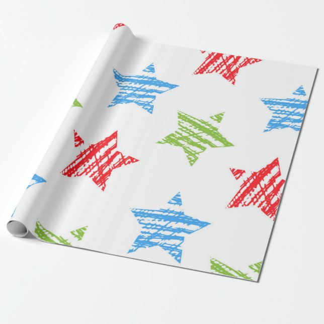 Stars pattern wrapping paper (Unrolled)