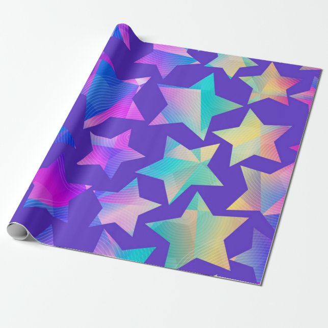 Stars pattern wrapping paper (Unrolled)