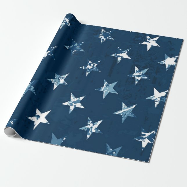Stars pattern wrapping paper (Unrolled)